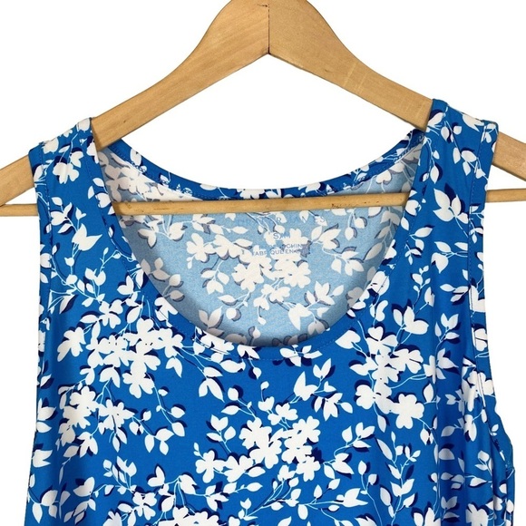 Draper James Dress Size Small / Medium Blue Flowy Ruffle Hem Sleeveless Flowy - Picture 6 of 12